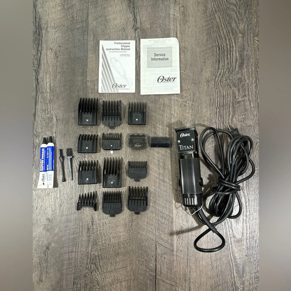Oster Titan 76076-310 2 Speed Hair Clipper Hair Clipper (2) Blades & (11) Guards